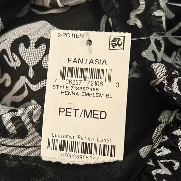 INC International Concepts Women’s Henna Emblem Black White Boho Blouse … - Picture 12 of 14